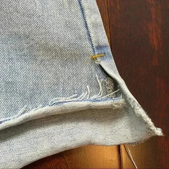 Sadie & Sage Jean Skirt Mini A-Line Raw Hem Light Blue Denim Size  Small - Picture 13 of 15